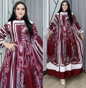 Dress Wanita Salkiya – Pakaian Elegan Katun Rayon Ukuran Standar & Jumbo