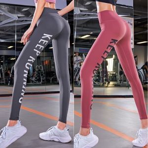 SUPERFLOWER Quần Legging Chạy Bộ Cho Nữ Quần Tập Yoga Quần Legging Tập Luyện In Chữ Cạp Cao