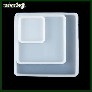 miankeji Vuông Silicone đúc Epoxy khuôn mẫu cho Diy khay nhựa Coaster đồ trang sức khuôn mẫu