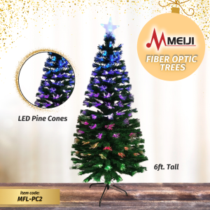 Christmas Decor - FIBER OPTIC WLED PINE CONE 6FT.[Christmas Tree / Metal Plastic & Lights]-MFL-PC2