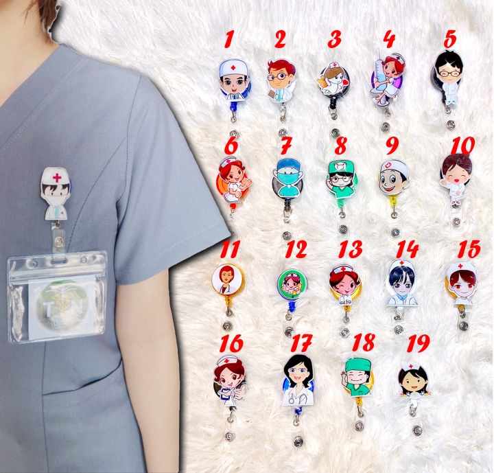 🍀YoYo Kẹp thẻ đeo bảng tên Bác sĩ, Điều Dưỡng, Dược sỹ (Gồm Sticker Y ...