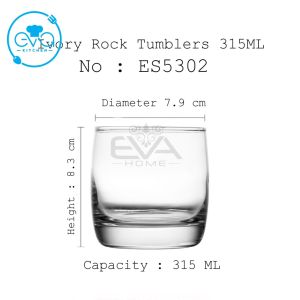Bộ 6 Ly Uống Nước Thuỷ Tinh Oval Lỡ ES7018-1 Hight Oval Glass Cup 390Ml