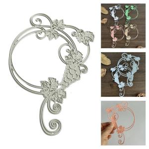 Grape Wreath Die Cut For Scrapbooking Making Photo Album Decorative Embossing Paper Die Carbon Steel Cutting Dies