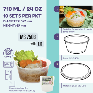 {MSV} Round Microwavable Plastic Takeaway Containers (600ml-1210ml) Anti Leak MS 600 700 750B 850 1000B 1000ML 1210ML