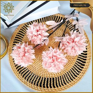 Bunga Pompom Panjang isi 4 Kelopak/Bunga Dandelion Ballman/Bunga Pompom Bulat Dekorasi (KN-439)