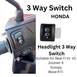 HONDA Headlight 3 Way Switch for Beat Fi V1&V2 Zoomer-X Scoopy Wave R Fi