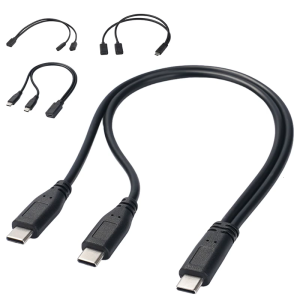 USB C Male to Double USB C Female Splitter Cable USB Splitter Y Cable Double Port Extender Type C Adapter for Smartphone