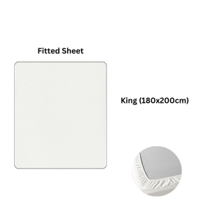 King Size Hotel White 4 in 1 Fitted Bedding Set White Fitted Sheet Hotel Cadar Putih Sarung Bantal