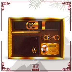 男士皮革套装/祭祖用品/皮革皮包+腰带+信用卡/joss paper/praying item/万成神料行