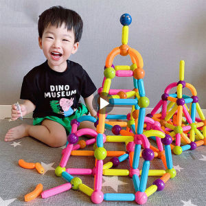 3D magnetic stick model Magnetic Puzzle variaty magnet building Blocks set DIY kids Toys Learn Shapes Colors Develop Motor Skills Creativity for toddlers 1-3 years and above