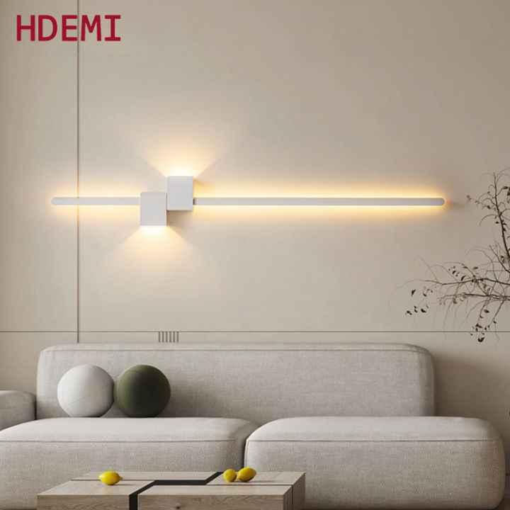 Black Gold White Wall Lamp LED Warm Light Living Room Backdrop Decor ...