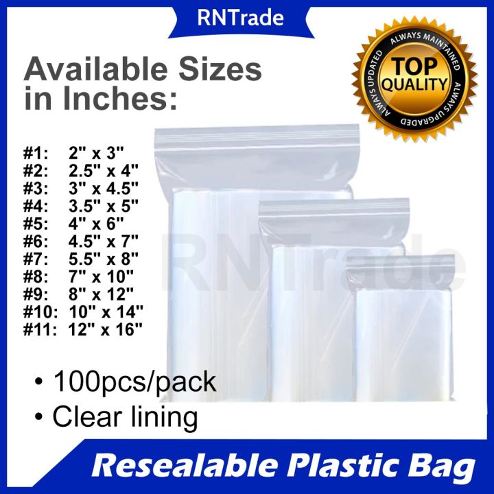 clear plastic poly bag zipper