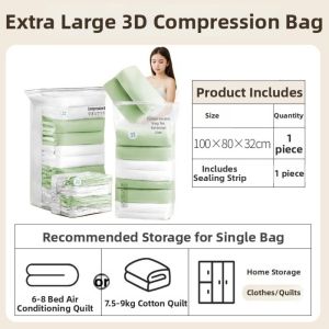 NOBLELUX Cubic Shape Vacuum Storage Bags No Need Tool Large Size Large Storage Bags Space Saving Quilt Storage Bag for Travel