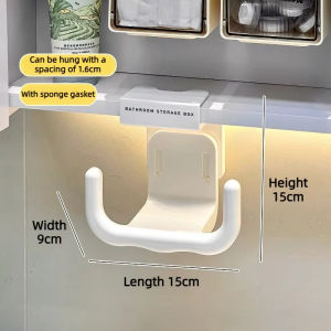 U-shaped Hanging Tissue Holder Punch-Free Waterproof Wet Tissue Storage Rack Facial Tissue Hanging Organizer Wet Wipes Rack