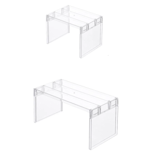 Transparent Layered Refrigerator Organizer Adjustable Shelves For Kitchen Bathroom Storage Space Saving Shelf