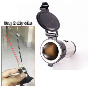 Tẩu sạc 12V/24V chuyên dụng cho xe hơi xe tải 120W (tẩu đầu cái) Tặng kèm 2 jack dây điện