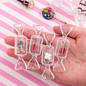 AN Kotak Organizer Transparan Permen Bentuk Mini Untuk Perhiasan / Cincin / Kalung / Pil COD