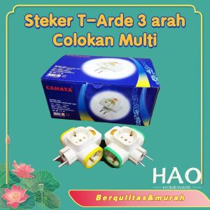 STEKER T-Arde 3 arah+SAKLAR NEON / Colokan Cabang Multi CAHAYA Kotak kontak SC-383