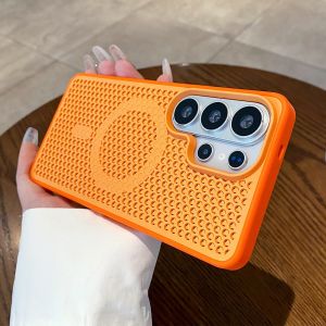 Luxury Dissipate Heat Magnetic Phone Case For Samsung Galaxy S26 S25 S24 S23 Ultra For Magsafe Cooling Shockproof Bumper Cover
