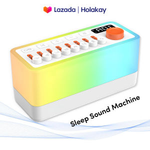 White Noise Sleep Sound Machine with 8 Nature Sounds Portable Bluetooth Speaker 12 Colors Night Lights Sleep Timer & Breathing Exercises for Babies Kids and Adults
