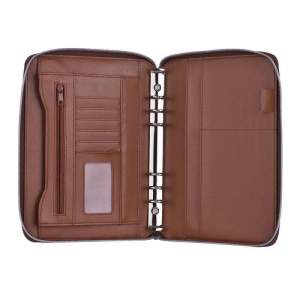 2025Portfolio Perniagaan Profesional Pelbagai Fungsi Padfolio Folder Dokumen Penganjur Kes A4 Pu Kulit Zippered Penutupan Longgar-Daun Gelung dengan Perniagaan pemegang Kad Pemegang Kad Memo Nota Pad09/08