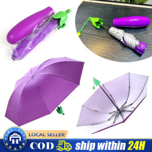 Cute Plant Shape Folding Umbrella 8K Eggplant Aubergine Umbrella Creative Corn Maize Umbrella Gift Rainshade