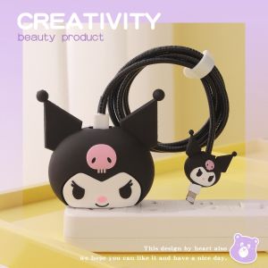 Charging Cable Protector 5IN1 Silicone Cute Cartoon Protects charging cable Scratch and wear resistant Allows port access