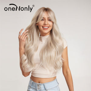 วิกผมยาวหยิกผู้หญิงใหม่วิกผมแพลตตินั่มผมยาวปานกลางผมหยิกยาวคลื่นขนาดใหญ่ผ้าใยเคมีหมวก