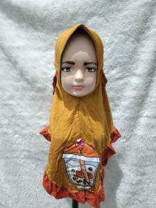 Kerudung Anak Boba Bear Bahan Jersey Hijab Plisket Jilbab Instan Pad Busa