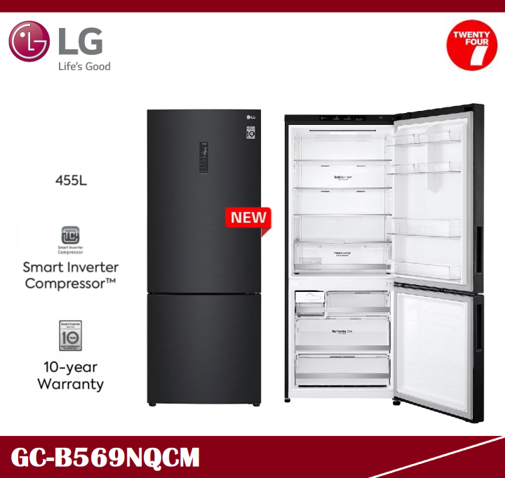 [ Delivered by Seller ] LG Gross 455L 2 Door Bottom Freezer Fridge