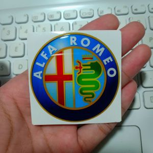 ALFA ROMEO Emblem Sticker Timbul Resin Lentur