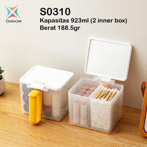 Oxihom S0310 Toples Plastik Bening Tempat Bumbu Dapur Tempat Make Up Kotak Penyimpanan