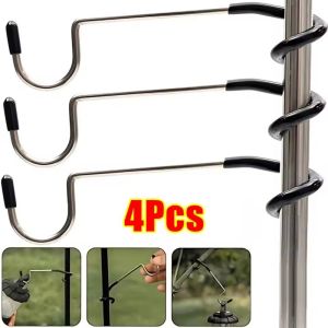 Stainless Steel Tent Pole Lamp Hook Outdoor Light Hook for Camping Hiking Sturdy Non Slip Pole Hook for Yard lightings Bird feeders Garden Lights