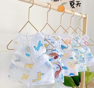 [HCM]set bộ cotton giấy ba lỗ bé trai gái (size 4-22kg)