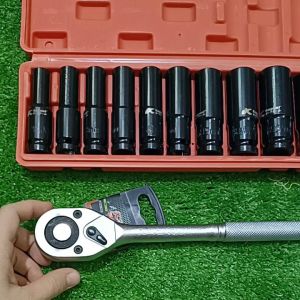 Cần Siết Tự Động Và Bộ Khẩu Đen 1/2 10 Chi Tiết Hàng Cao Cấp KAPUSI Nhật