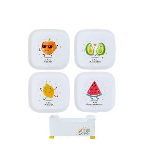 Plus One-Piring / Piring Buah / Piring Kartun / Piring Persegi Set isi 9pcs - 1131