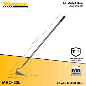 WARRIOR Garden Weeding Hoe All-Steel Build w/ Long Handle for Rake Garden/Vegetable Farming Tool