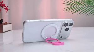 Colorful Magnetic Finger Ring Phone Holder Universal Metal Rotating Triple Fold Bracket Grip