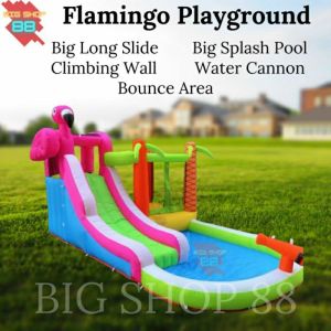Rumah istana balon inflatable toys perosotan anak  inflatable bouncer jumping bouncy playground kids Flamingo Donut Ice Cream Snowman Bear Rocket Castle Giraffe Pirate House