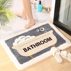 ใหม่ 40 * 60 ซม. Bath Mat พรมห้องน้ำพรมดูดซับ ฟองน้ำห้องน้ำเสื่อ เทปพื้นห้องครัว หน่วยความจำลื่นฟองน้ำพรม พรมปูพื้นห้องครัวนุ่ม