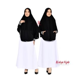 Hijab Jumbo Tangan Saku List Kerudung Lengan Panjang Aisyah