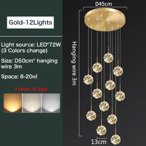 Stair long chandelier dining room pendant lamp living room bedroom indoor decorative ceiling lamp