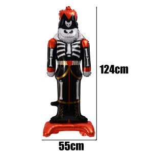 Polocat Giant Halloween Balloon 3D Scary Aluminum Film Balloons Big Skull Skeleton Horror Pumpkin Inflatable Balloon Party Decoration