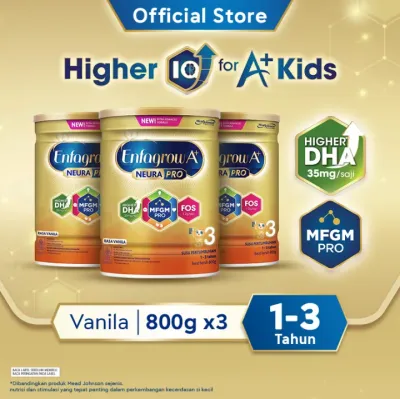 [Paket isi 3] Enfagrow A+ 3 Susu Formula 1-3 Tahun Rasa Vanila 800gr