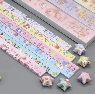 🌈NEW🌈125PCS/box🌈25.5cm x 1cm🌈1 sisi pelbagai reka bentuk Origami Kertas Lipat Bintang Bertuah
