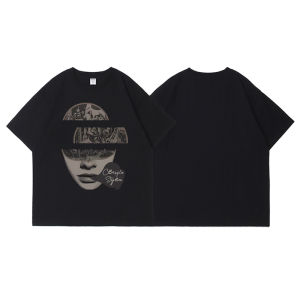 ChicAura Kaos oversize distro pria&wanita Hitam Dewasa T-shirt Lengan Pendek Premium Keren ootd korean style C104