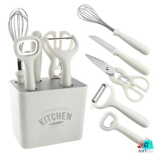 𝐀𝐍𝐓𝑃𝐸𝐸 𝟔 𝐢𝐧 𝟏 𝐊𝐢𝐭𝐜𝐡𝐞𝐧 𝐓𝐨𝐨𝐥 🐜 High Quality Plastic Handle Stainless Steel Multifunctional Kitchenware 6 合 1 厨房不锈钢厨具