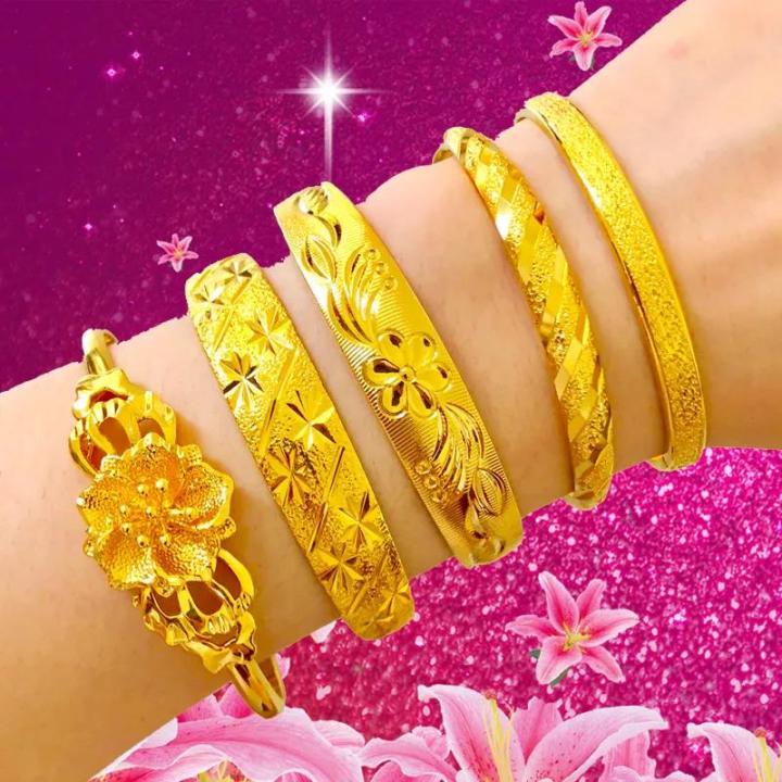 Gold Bracelet Men 24k Orginal | Hand Chain Women 24k Gold | Bracelet Women  Gold 24k - Bangles - Aliexpress