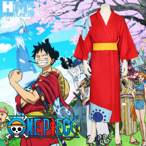 Anime One 1 Piece Cosplay Luffy Wano Country Arc Cosplay Costume Kimono ...