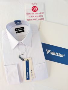 [Việt Tiến] Áo Sơ Mi Trắng Dài Tay - Regular  - Vạt Bầu